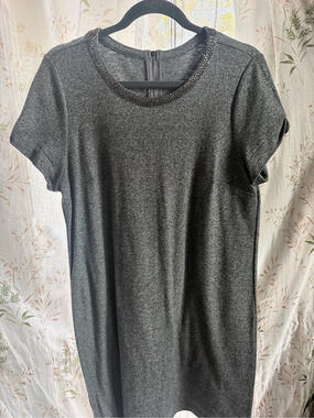 Loft Gray Cotton Mini Dress Like New